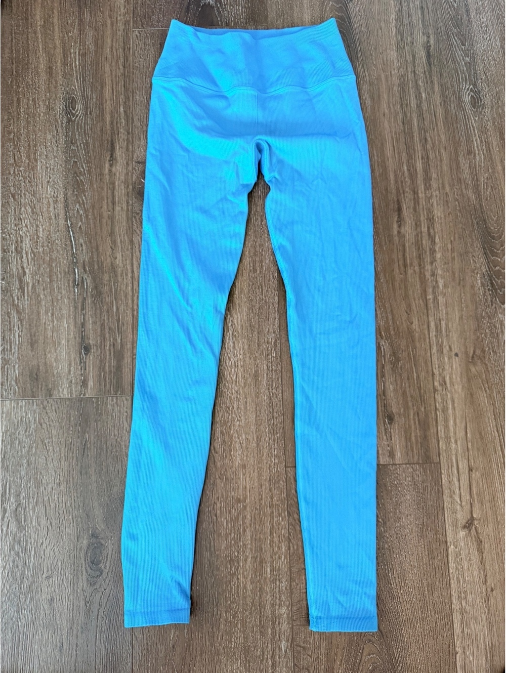 Alo Ribbed Seamless Leggings - in Blue Splash, Size Small